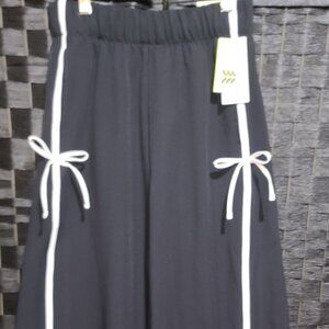 All In Motion - Women's Woven High-Rise Bow Track Pants - All In M Black